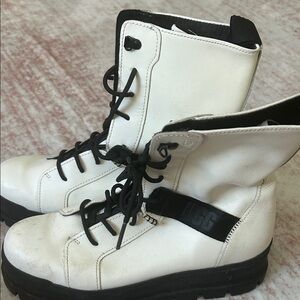 UGG Women's Black and White Combat Boots